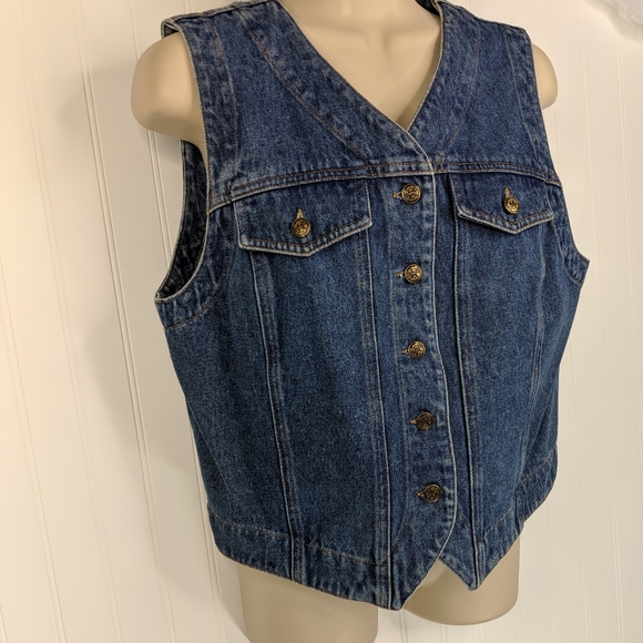 VINTAGE Bushwacker Denim Vest Sz S - Picture 2 of 15